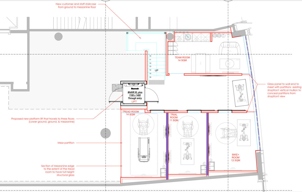 Screenshot of the floor-plans for the Mezzanine level