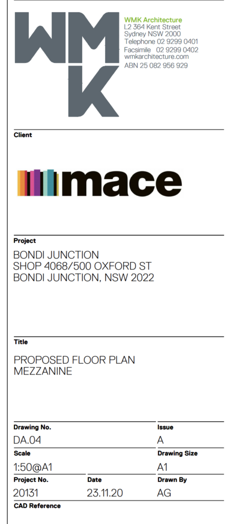 Screenshot of the client info for the Bondi location