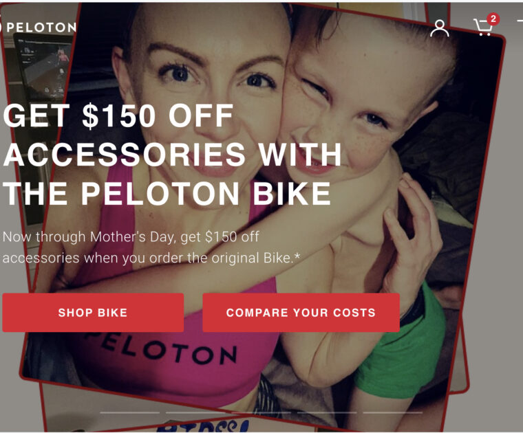 Peloton's website has details about the Mother's Day discount