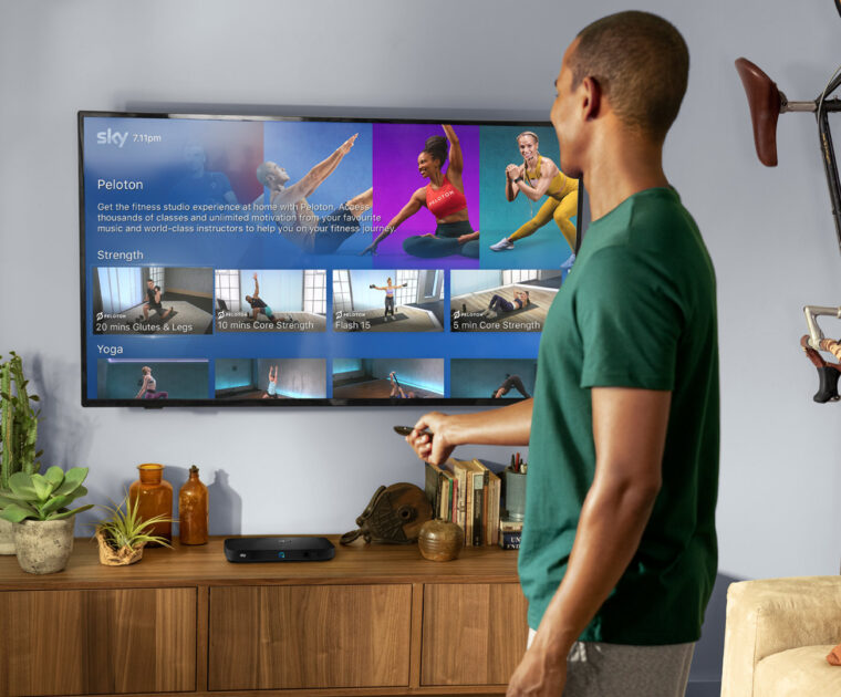 Image of the new Peloton Sky Q app.