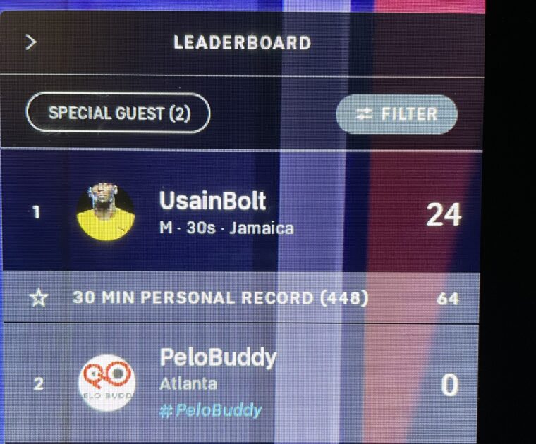 Screenshot of Usain Bolt as a special guest today.