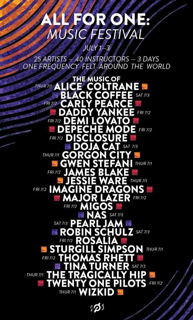 2021 Peloton All For One Musical Festival Lineup