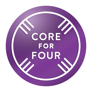 Image of the badge for the Peloton Core For Four Challenge.