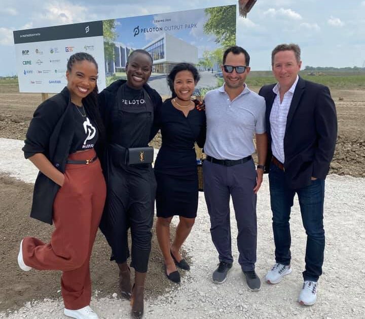 Some of the Peloton team at the ground breaking ceremony.