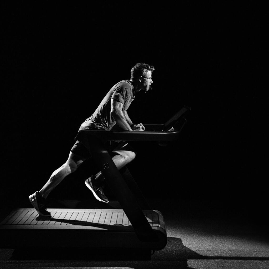 Andy Speer showing Free Mode on the Peloton Tread+.  Image credit Andy Speer Instagram.