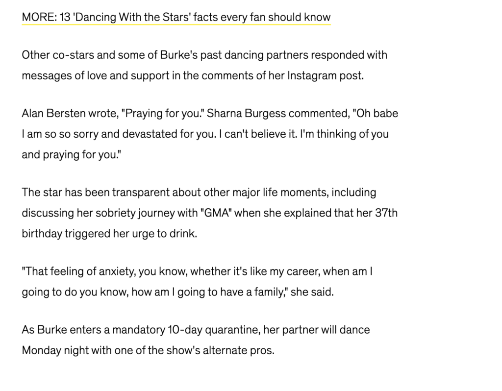 Screenshot of Good Morning America article before it was edited.