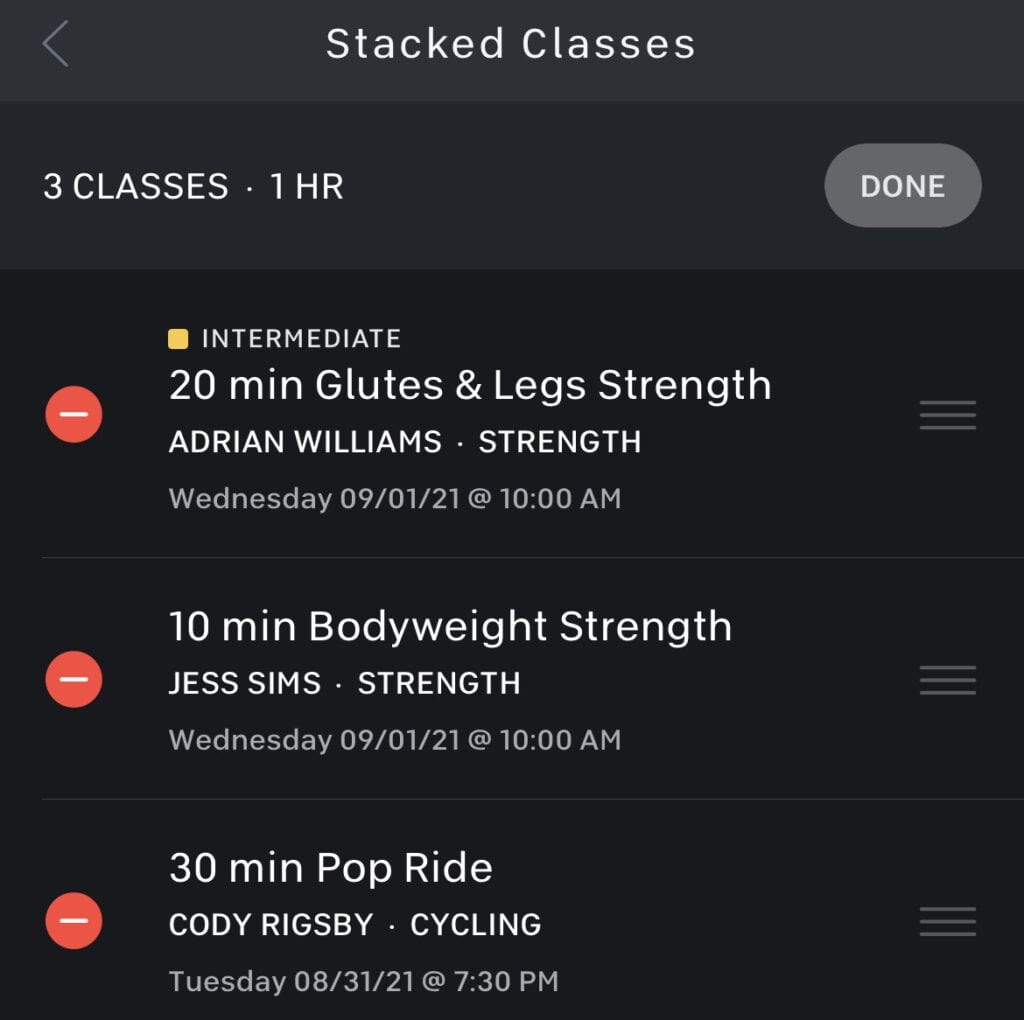 New in IOS, you can now reorder your stack, or delete classes from your Peloton stack.