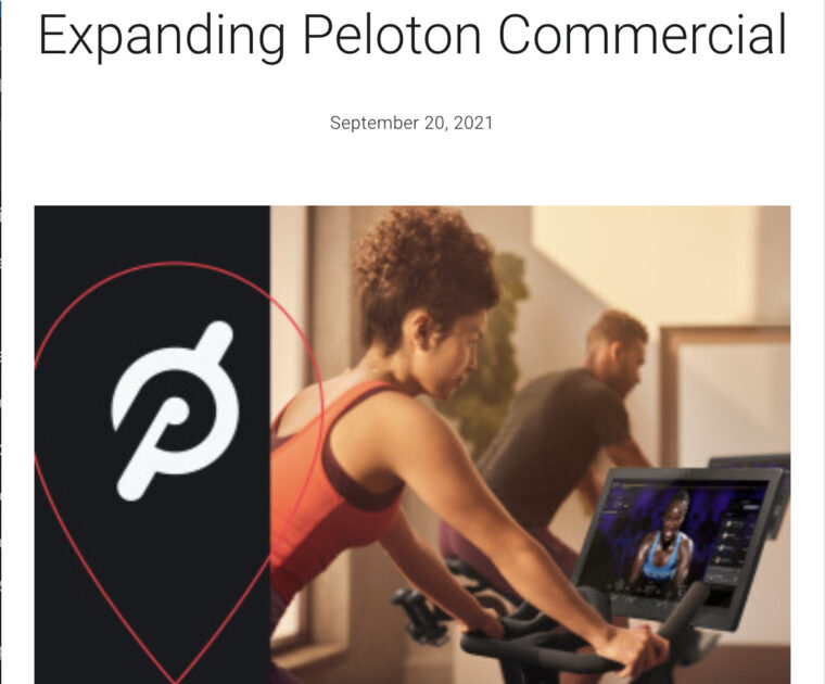 Image credit Peloton Press Release.