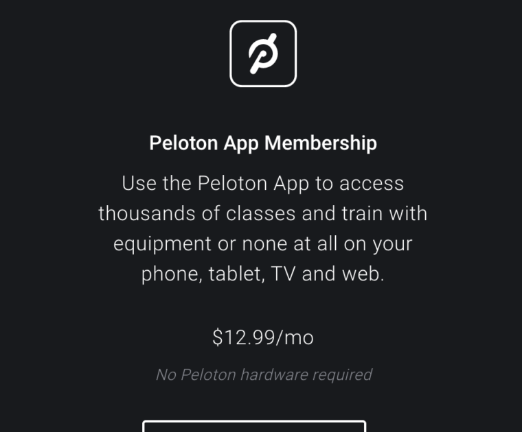 Peloton now refers to Peloton Digital as the Peloton App Membership
