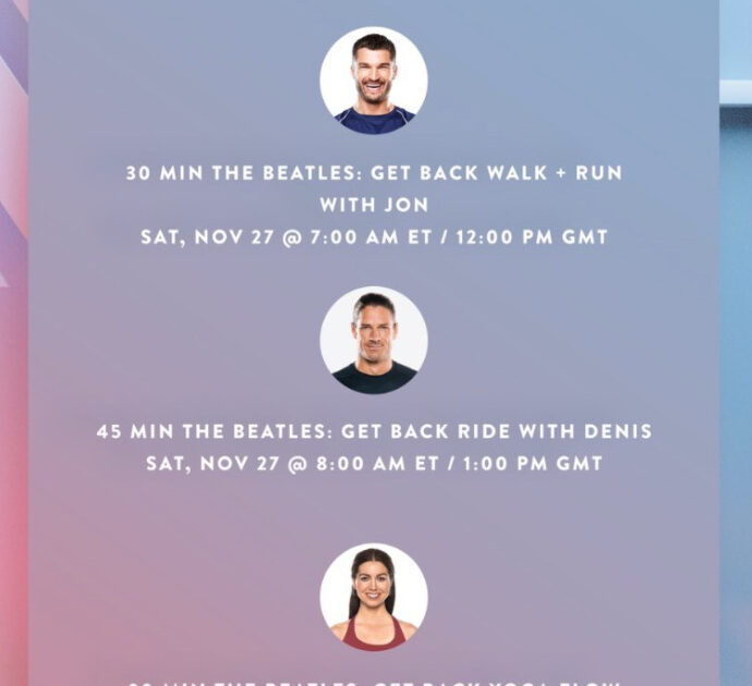 Peloton x The Beatles artist series. Image credit Peloton social media.