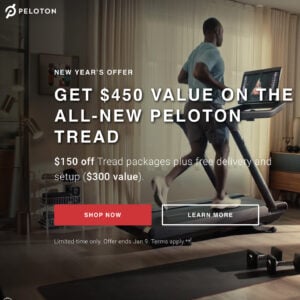 Discount offer for the Peloton Tread in the US for New Year's.