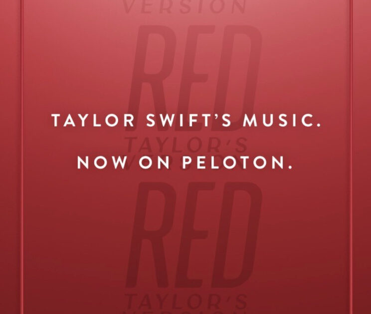 Peloton Taylor Swift artist series. Image credit Peloton social media.