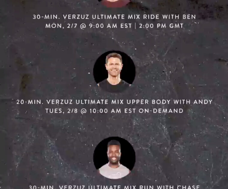 Peloton Verzuz Ultimate Mix Class Schedule