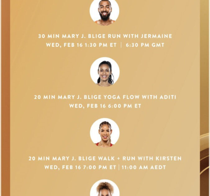 Peloton's Mary J. Blige Artist Series. Image credit Peloton social media.