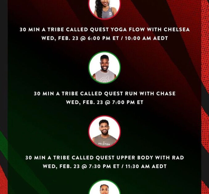 Peloton A Tribe Called Quest Artist Series Schedule