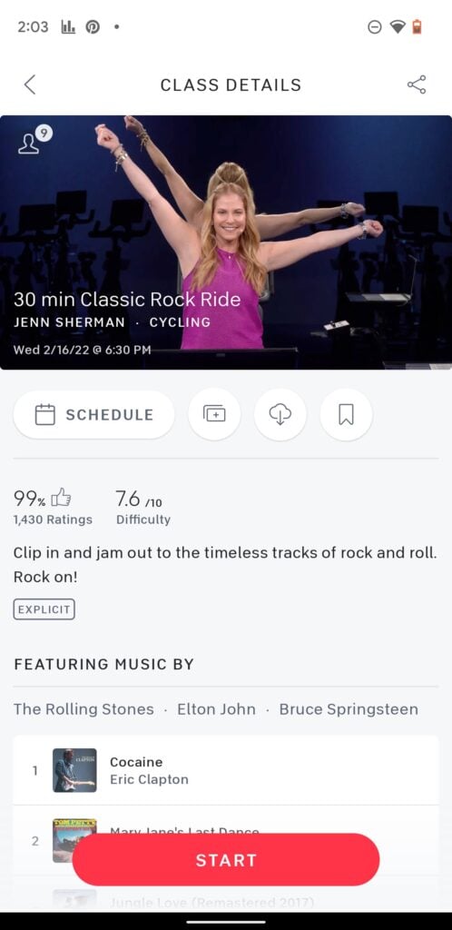Cloud icon showing option to preload class on Android App.