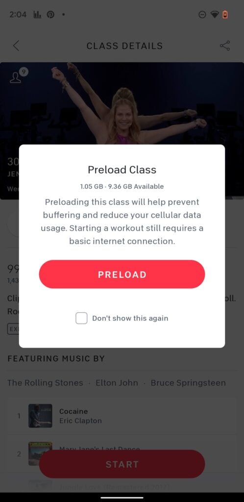 Confirmation message before downloading on Android.