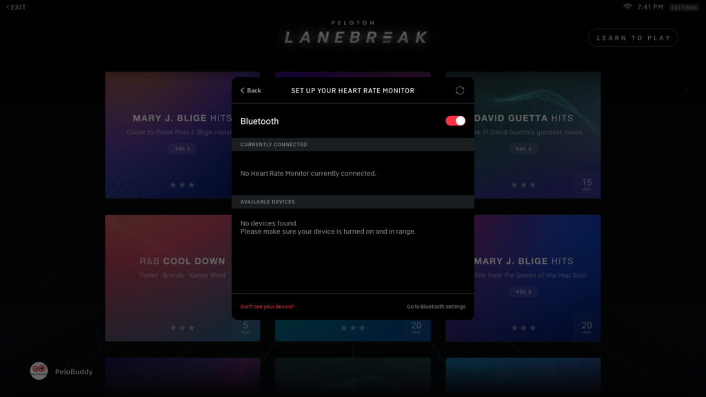 The Apple Watch info box does not appear when in Lanebreak.