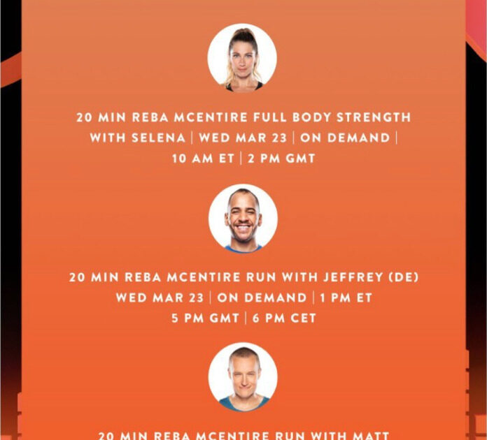 Reba McEntire artist series class list. Image credit Peloton social media.
