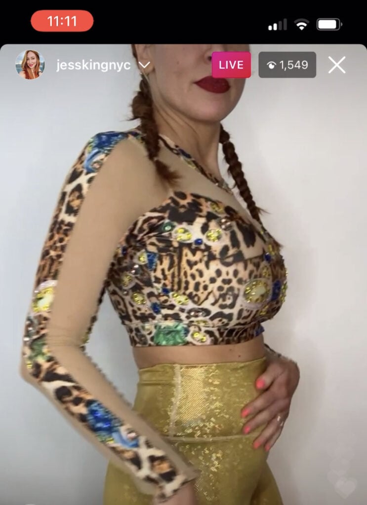 Jess King showing off her baby bump while announcing she is pregnant.