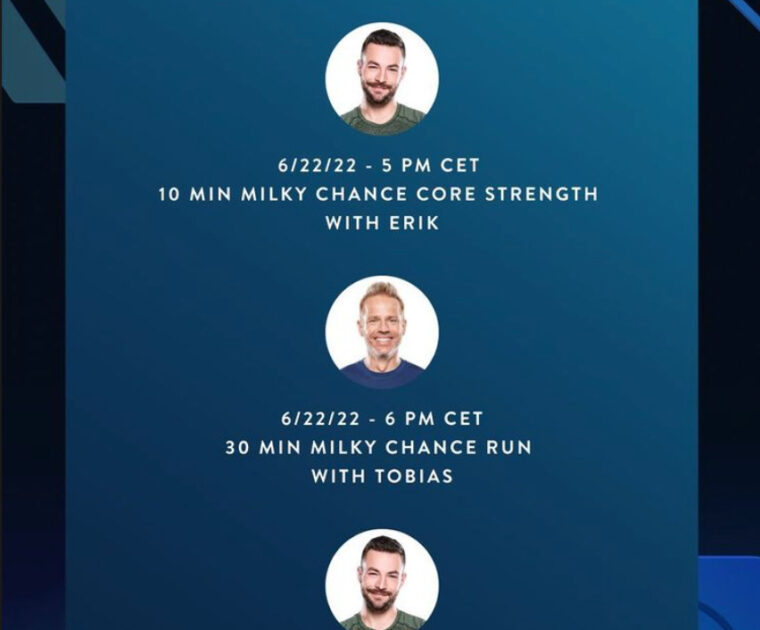 Milky Chance artist series class schedule. Image credit Peloton social media.