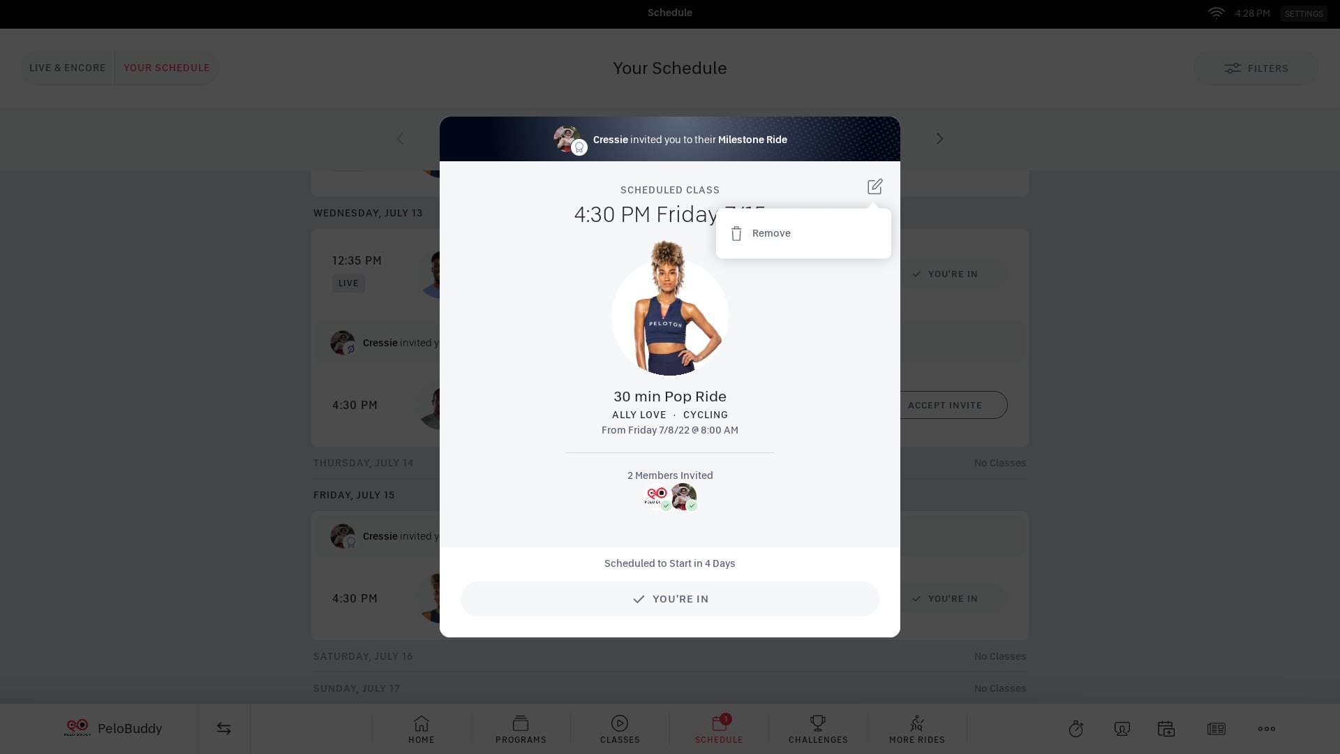 Ability to remove accepted invite.