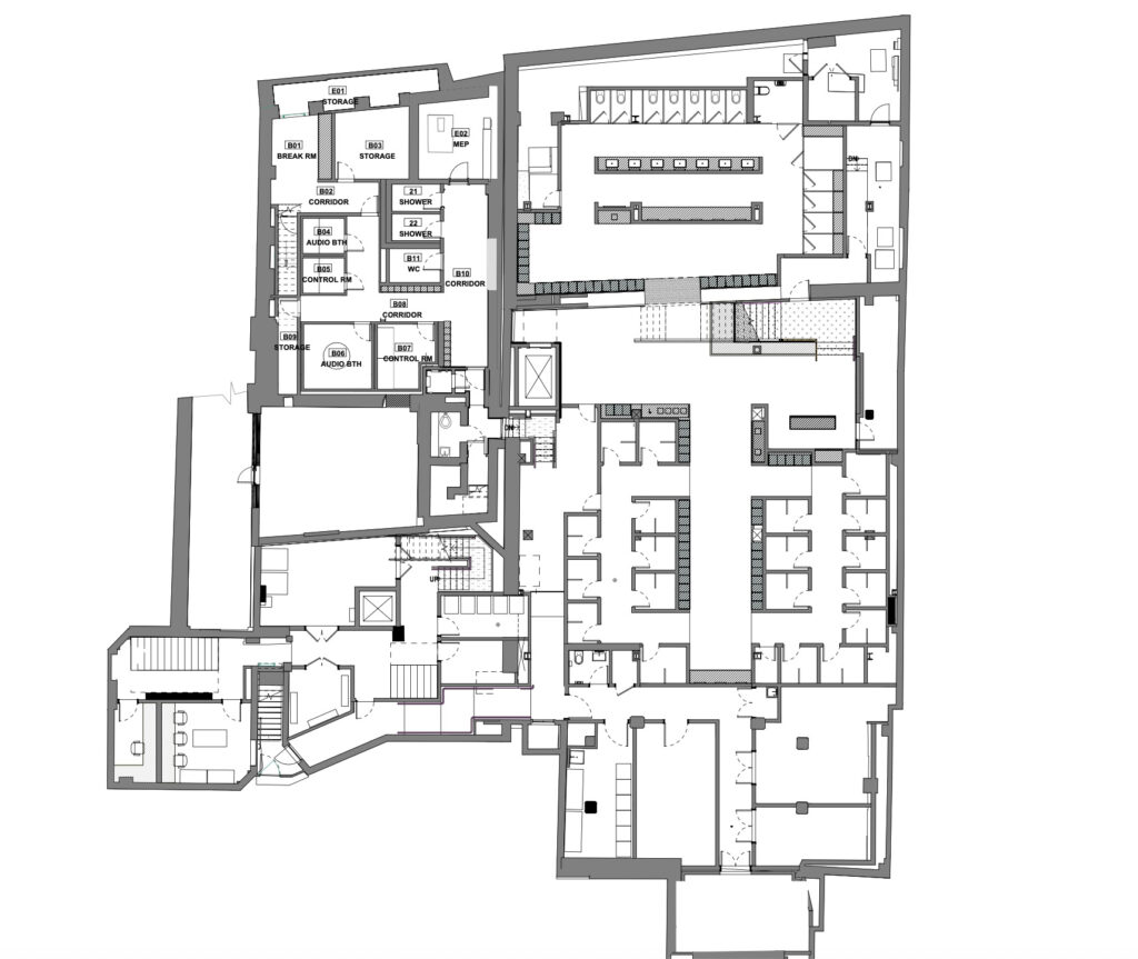 Proposed new PSL basement space with addition.