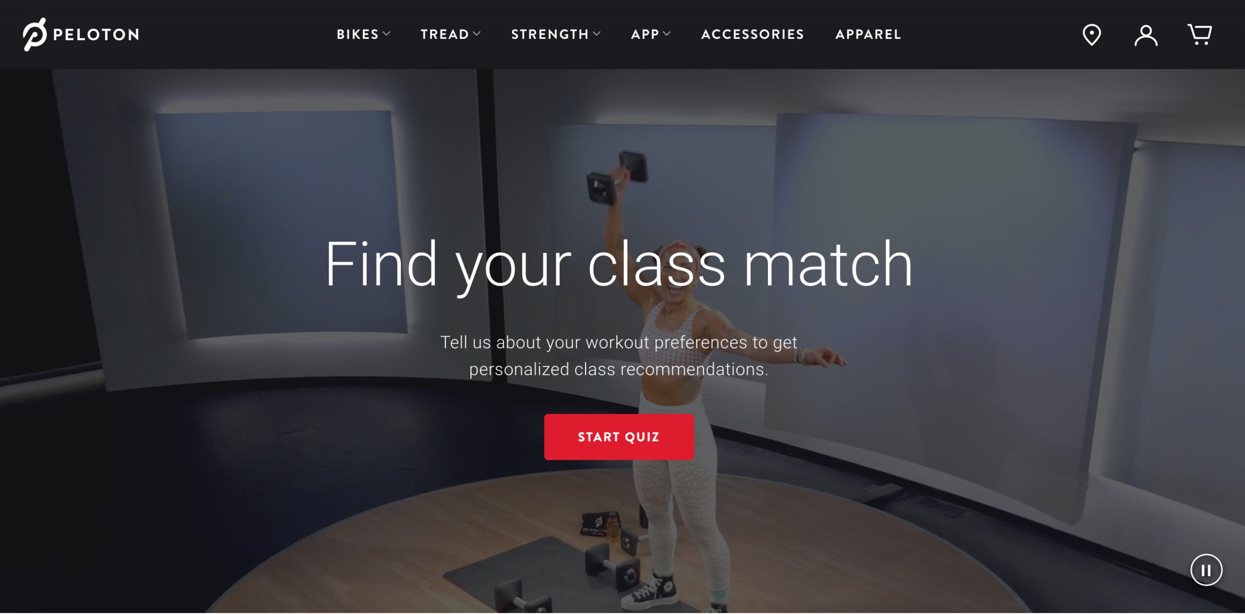 Peloton "Find Your Class Match" quiz