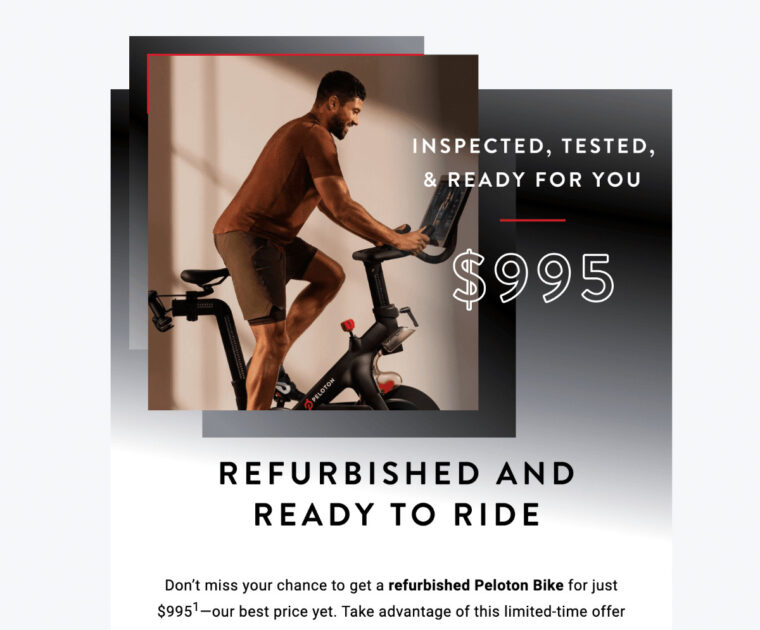 Part of the email some members received offering a refurbished bike.