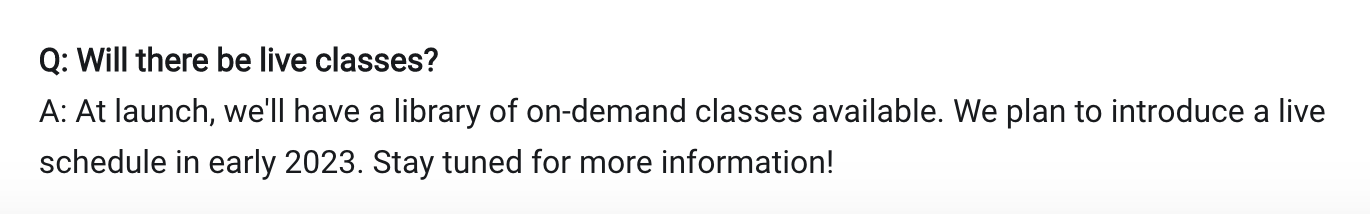 Peloton Row FAQ page.