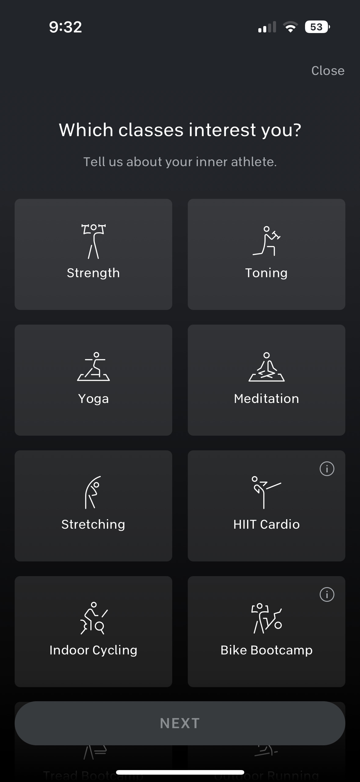 Selection of modalities.
