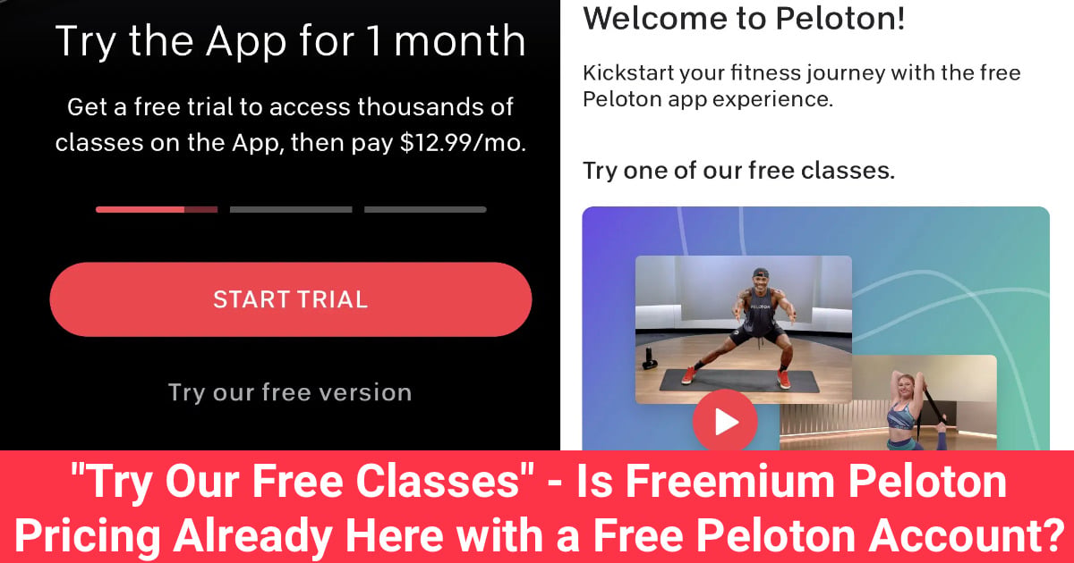 "Try Our Free Classes" - Is Freemium Peloton App Pricing Already Here ...