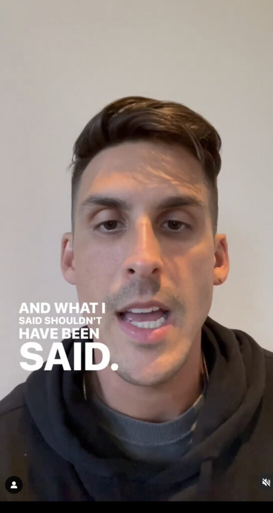 Cody Rigsby's video apologizing to Kristina Girod and the Power+Flow community.