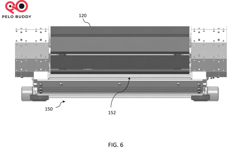 Patent application showing part of a rear guard on a Peloton Tread+