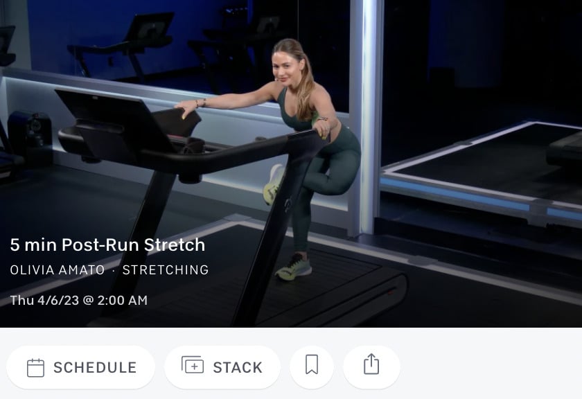 A post-run stretch with Olivia Amato on the Tread.