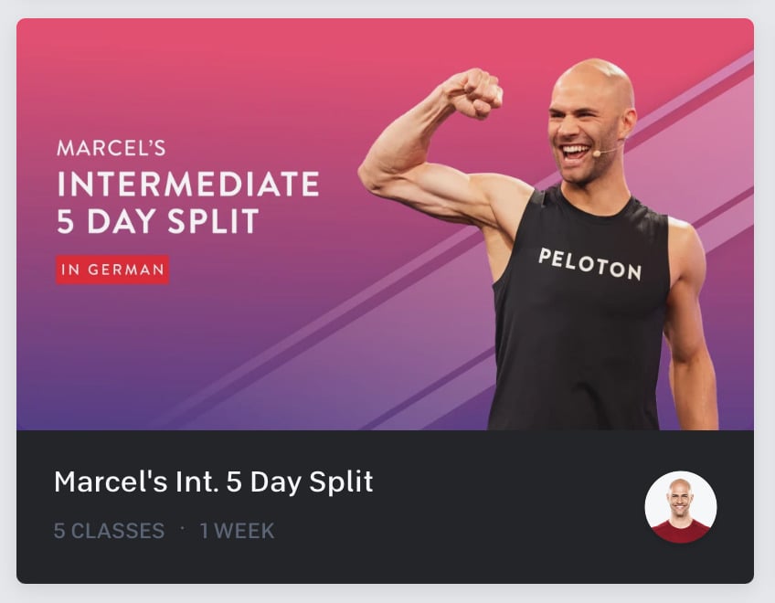 Peloton German split strength training programs.