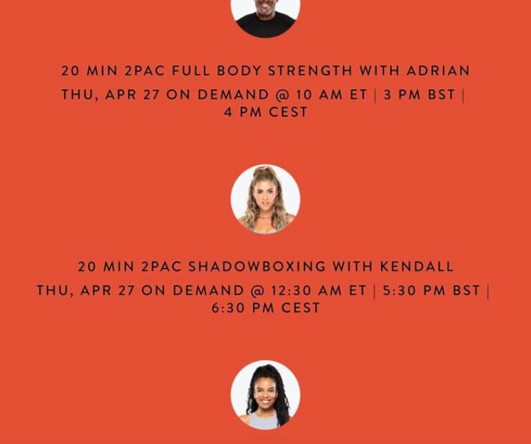 2Pac Peloton artist series. Image credit Peloton social media.