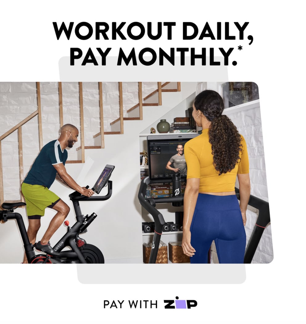 Peloton Australia Facebook page announcing Zip financing.Image credit Peloton social media.