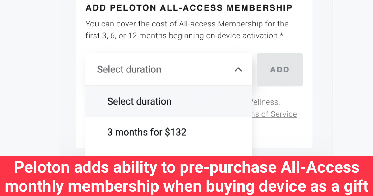 Peloton adds ability to pre-purchase All-Access monthly membership when