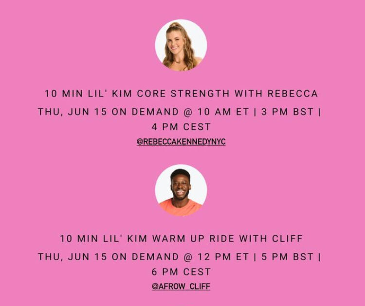Peloton Lil' Kim artist series class list. Image credit Peloton social media.