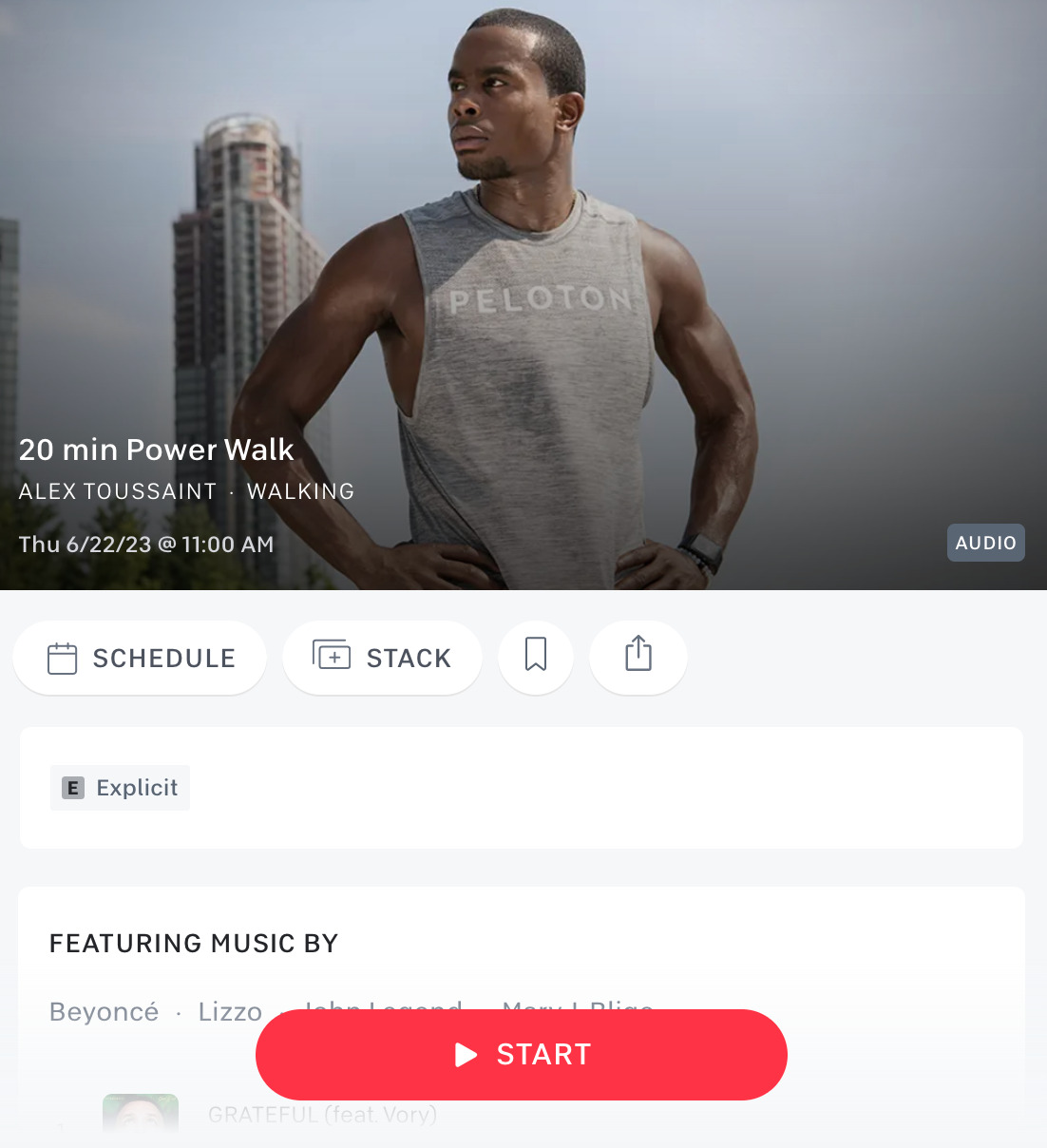 20 minute Outdoor Power Walk with Alex Toussaint.