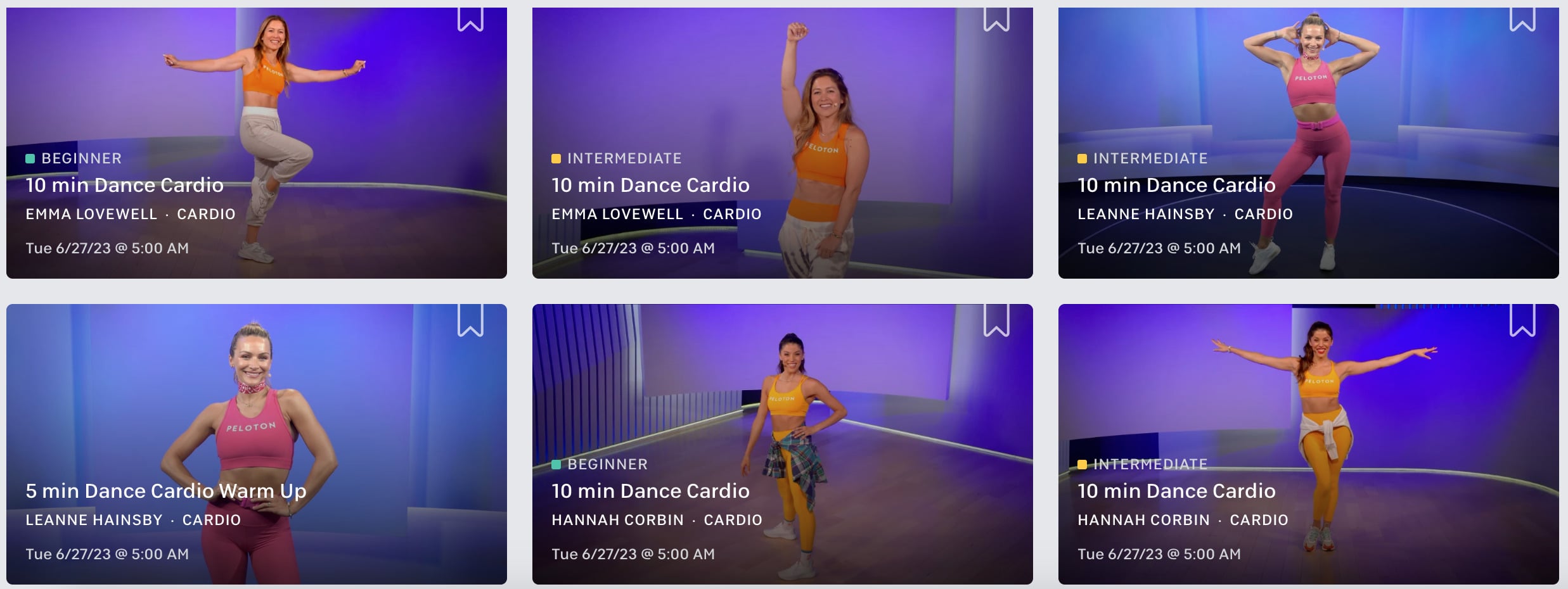 New Dance Cardio classes with Hannah Corbin, Leanne Hainsby, and Emma Lovewell.