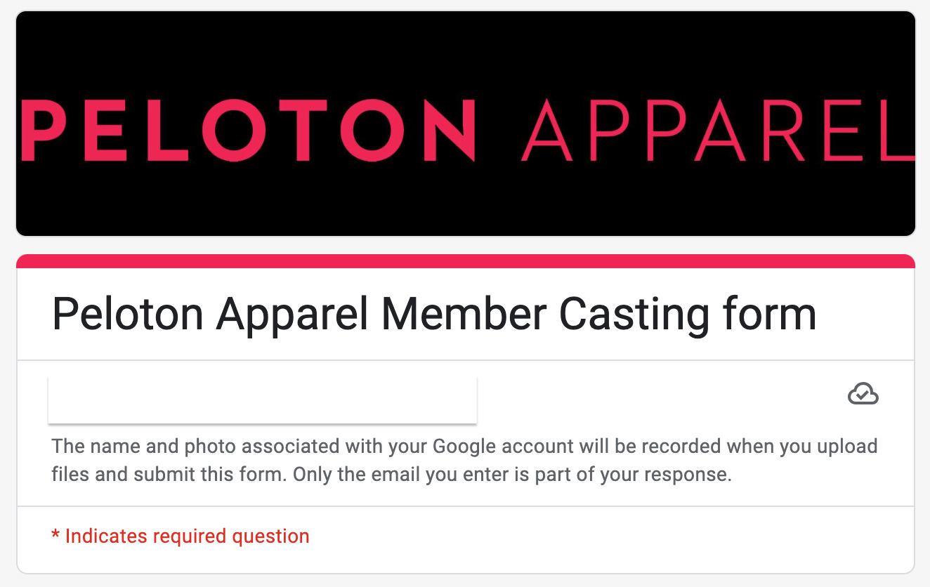 Peloton Apparel casting form