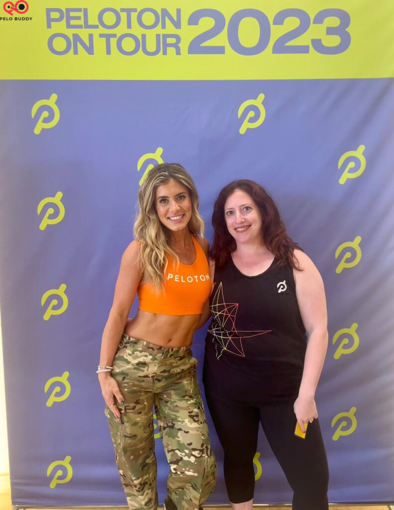 Posing for a picture with Kendall Toole for the Social Media Station during the Peloton Instructor Experience.