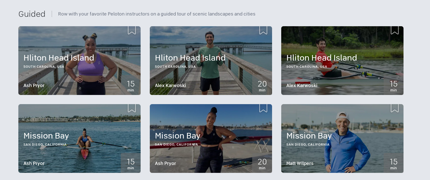 New guided scenic content on the Peloton Row with Alex Karwoski and Ash Pryor.