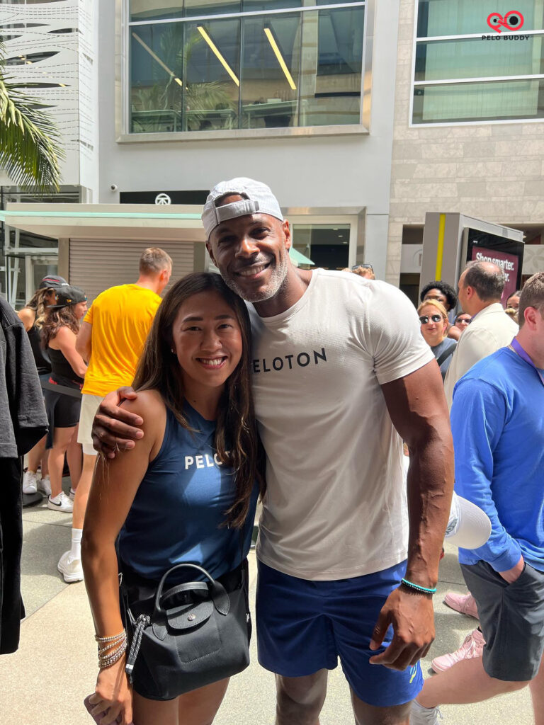 Several members were able to get selfies even as part of the free high five crew tickets at Peloton on Tour.