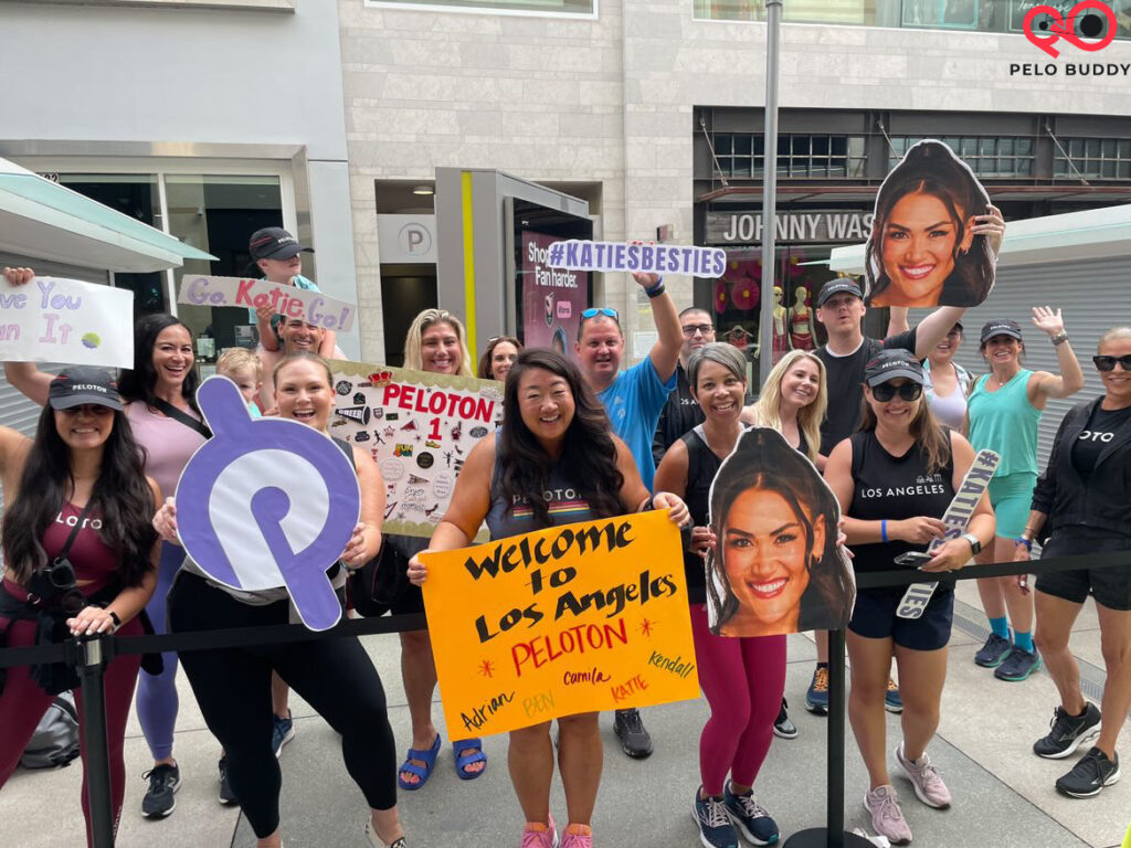 The high five crew outside the showroom for the class taping during Peloton On Tour.