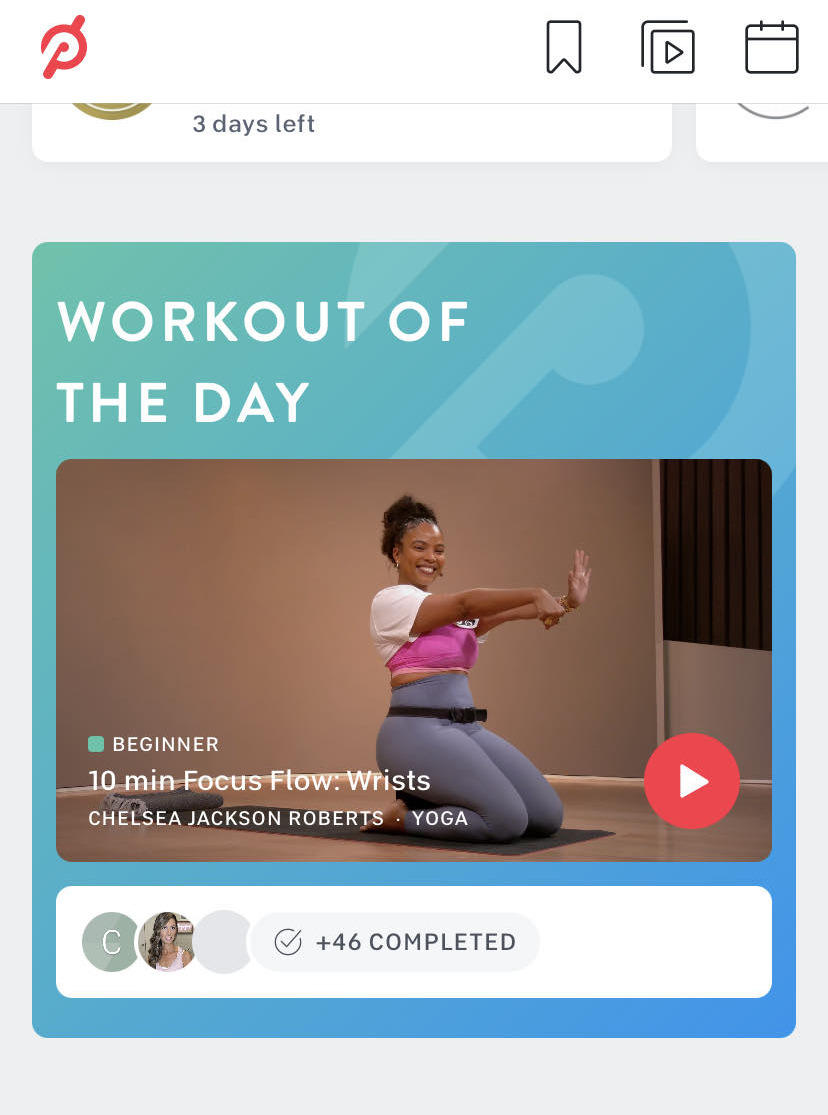 Workout of the Day feature on the iOS app.