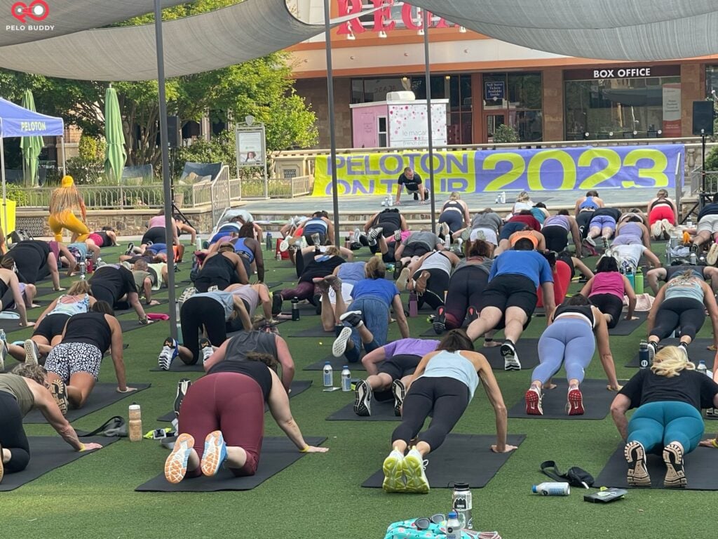 Matt Wilpers & Kirsten Ferguson leading the second Peloton outdoor class.