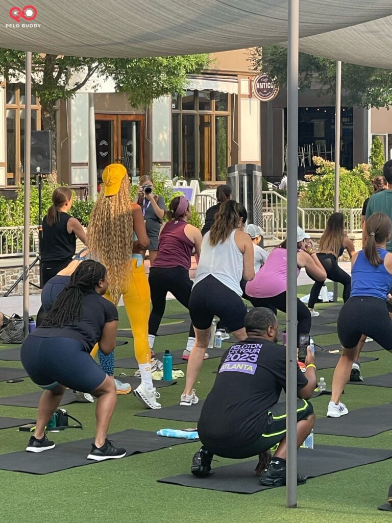 Kirsten Ferguson motivating and working out with members during the second class.